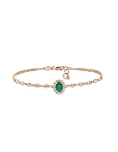 Rose Gold Bracelet with Diamond & Emerald les ligaments