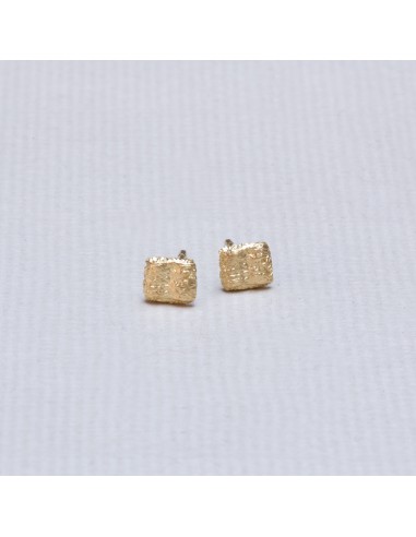 18ct Gold Square Stud Earrings basket pas cher