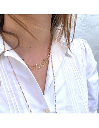 Brass Multi Dot Necklace Dans la société mordern