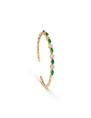 Flower Diamonds & Emeralds Cuff vente chaude votre 