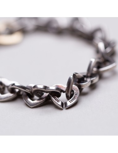 Vintage Sterling Silver Heart Bracelet Fin de série