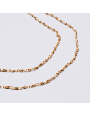 Long Gold-plated Silver Beads Chain Necklace france