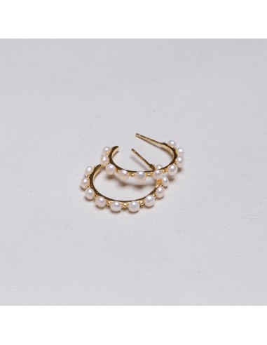 Pearl Stud Hoop Earrings le des métaux précieux