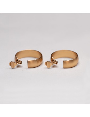 Vintage Matte Gold Clip-on Hoop Earrings français