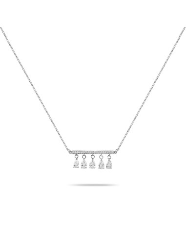 Linear Pear Diamond Drops Necklace pas cher 