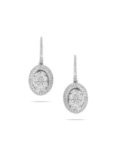 Illusion Oval Drop Diamond Earrings Les magasins à Paris