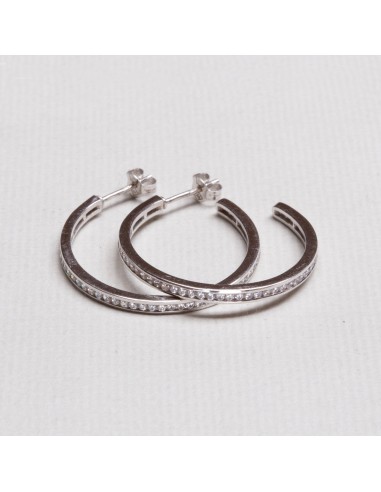 White Gold Hoops with Diamonds pas cher chine