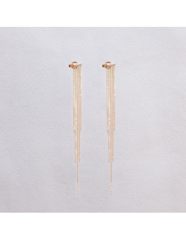 18ct Gold Tassel Stud Earrings with Diamonds Les êtres humains sont 