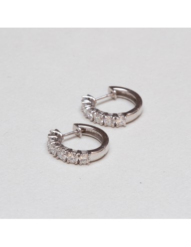 18ct White Gold Diamond Hoop Earrings livraison gratuite