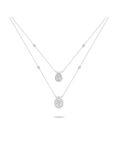 Double Layer Pear Diamond Necklace Economisez 