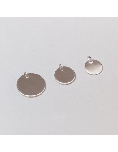 Silver Disc Pendant Charms Pour