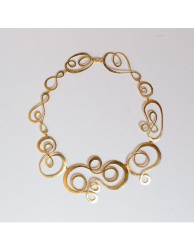 Ribbony Swoosh Necklace in 18ct Yellow Gold offre 