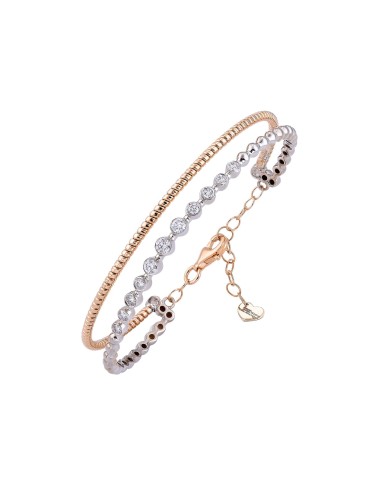 Two-Tone Cuff Diamond Bracelet hantent personnes