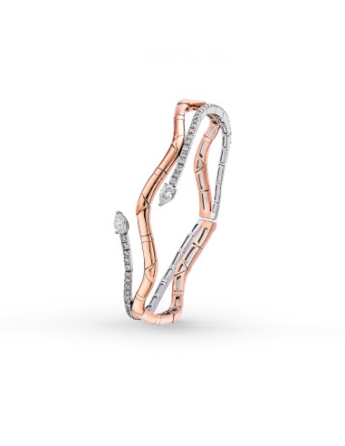 Okre by Yessayan - Rose & White Gold Diamond Cuff Bracelet le des métaux précieux