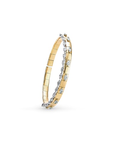 Okre by Yessayan - Yellow & White Gold Marquise Diamond Cuff Bracelet basket pas cher