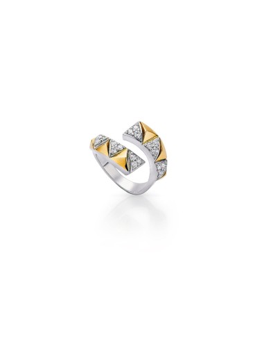 Okre by Yessayan - Pyramid Yellow & White Gold Diamond Ring en stock