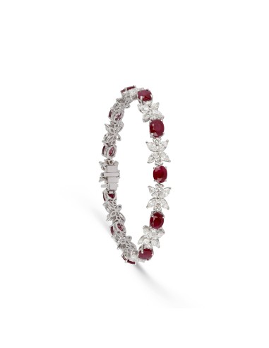 Ruby & Diamond Patterned Link Bracelet de votre