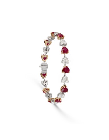 Two-Tone Ruby & Diamond Link Bracelet 2024