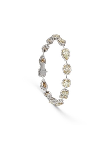 Multi-Cut Yellow Diamond Link Bracelet Fin de série