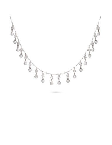 Dangling Diamond Charm Necklace français