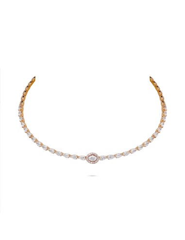 Oval & Pear Accent Diamond Linear Choker vente chaude votre 