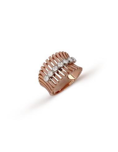 Two-Tone Striped Diamond Ring en ligne