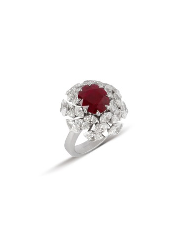 Ruby & Diamond Cocktail Ring Pour