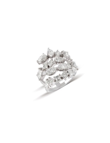 Layered Multi Shape Diamond Ring vente chaude votre 