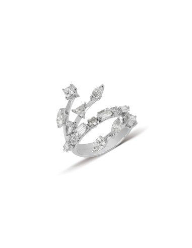 Multi-Cut Diamond Overlapping Ring offre 