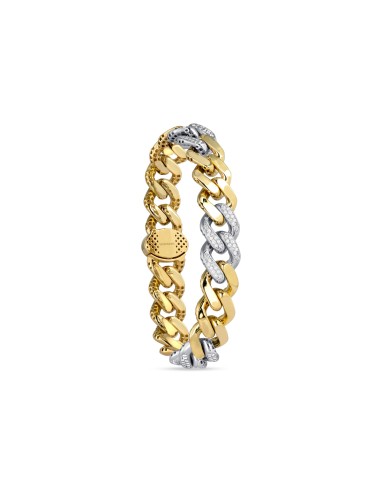 Diamond Two-Tone Cuban Link Bracelet Jusqu'à 80% De Réduction