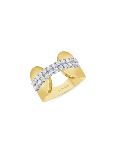 Wide Band Diamond Ring en ligne des produits 