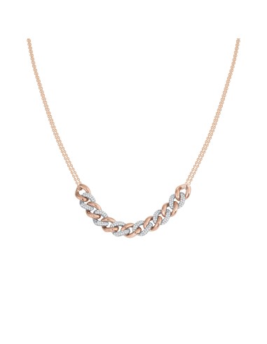 Two-Tone Cuban Diamond Link Pendant Necklace votre