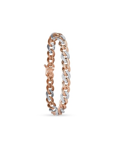 Diamond Two-Tone 2 to 1 Cuban Link Bracelet pour bénéficier 