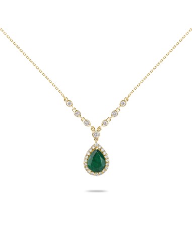 Emerald & Diamond Accented Necklace Fin de série