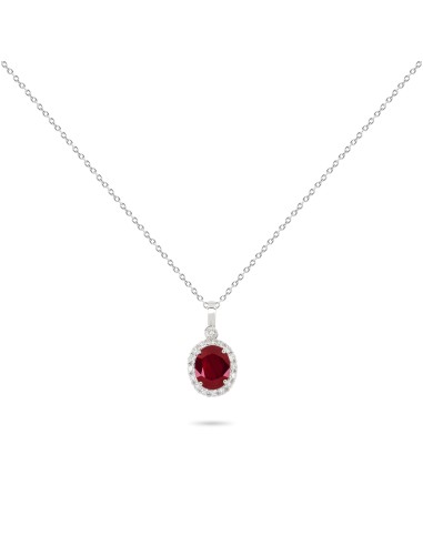 Ruby & Diamond Frame Necklace Paris Déstockage Promo