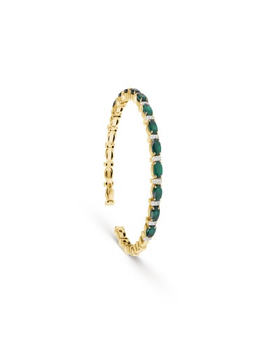 Emerald & Diamond Cuff Bracelet pas cheres