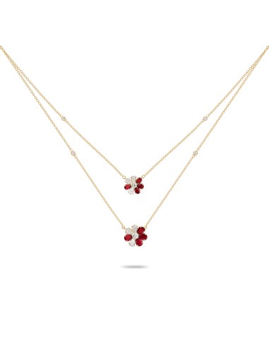 Ruby & Diamond Double Layer Necklace 2024